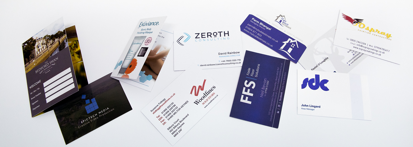 selection of business card samples